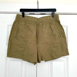 Athleta Olive Retreat Linen Shorts